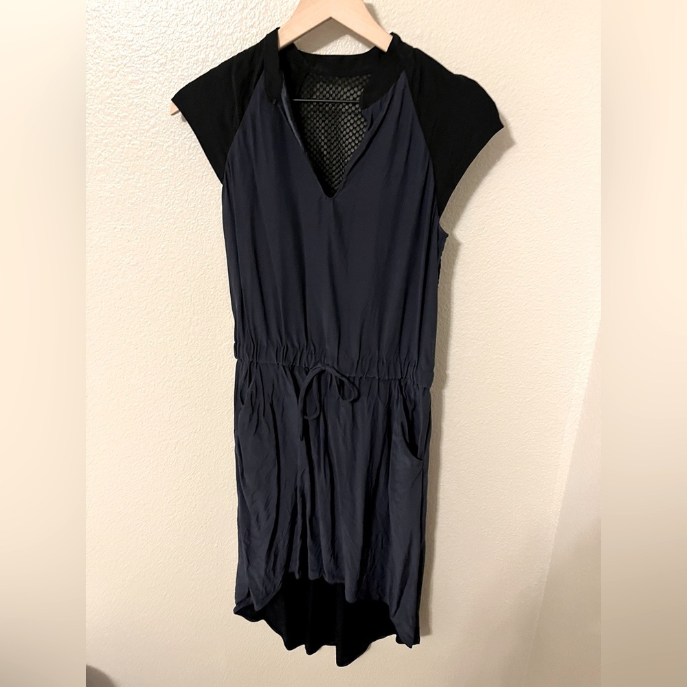 Parker Black and Blue Mesh Dress